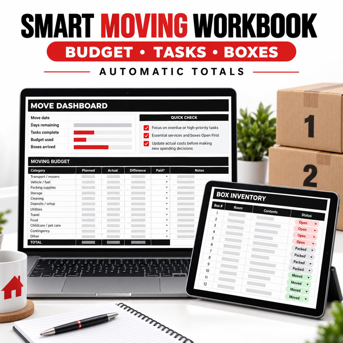 Moving planner checklist bundle