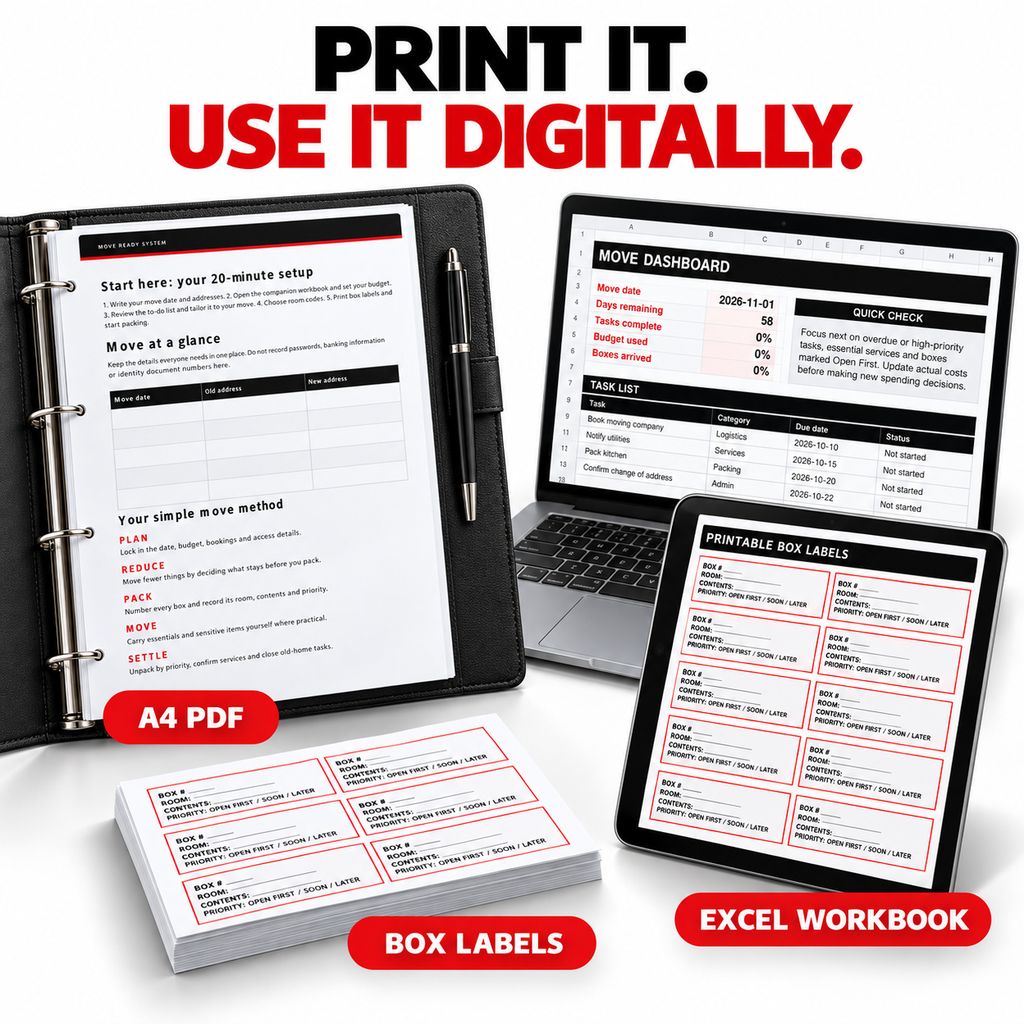Moving planner checklist bundle