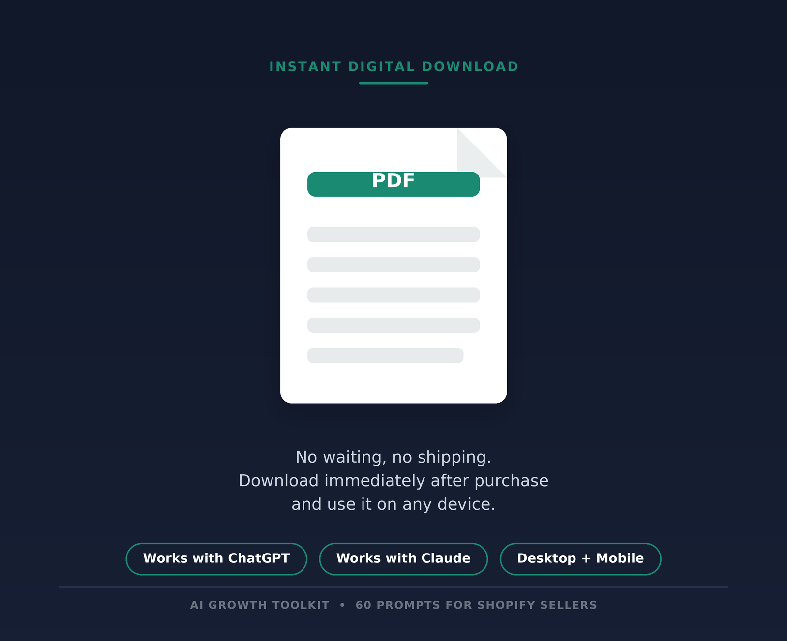 Instant digital PDF download, works with ChatGPT and Claude on desktop and mobile